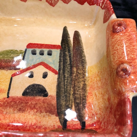 italica ars pottery Hand painted Tuscany lanscape marked Made In Italy - Picture 7 of 9